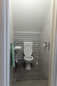 福纽德Olivér 22 Apartman的一间带卫生间和水槽的浴室