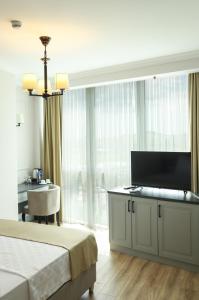 伊斯坦布尔FONTANA VERDE的一间卧室配有一张床和一台平面电视