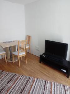 DekaniV klancu的客厅配有电视和桌椅