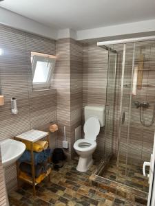 苏利纳维拉阿尔加酒店的浴室配有卫生间、淋浴和盥洗盆。