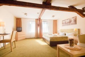 布劳恩拉格艾尔特斯弗斯特豪斯布奥拉格酒店的一间卧室配有一张床、一张桌子和一张沙发
