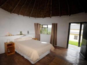 MpumeTHE HAVEN HOTEL的一间卧室设有一张床和一个大窗户
