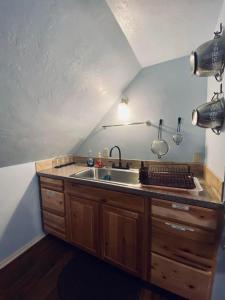 劳顿Diamond Apartment -Downtown Location的厨房配有水槽和台面