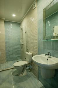 旧扎戈拉优雅酒店的一间带卫生间和水槽的浴室