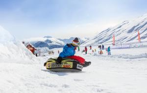 布拉腾Rosenhof RH1的一个人在雪板上骑着雪