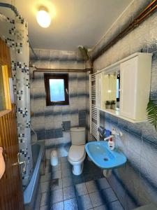 维舍格勒Apartman Sara的浴室配有卫生间、盥洗盆和浴缸。