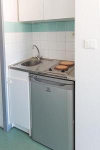 里昂帕特迪尤一室公寓的一间带水槽和炉灶的小厨房