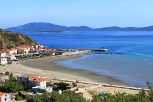 苏萨克Apartments with WiFi Susak, Losinj - 8047的享有海滩美景,设有水中码头