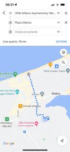 梅尔诺薇拉米兰民宿的谷歌地图应用程序的截图