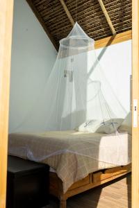 图斯潘罗德里格斯卡诺Coconi House的一张床上的蚊帐