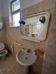 TorricellaLa casa di Anna的一间带水槽、镜子和卫生间的浴室
