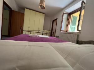 TorricellaLa casa di Anna的一间卧室配有一张床,上面有两条毛巾