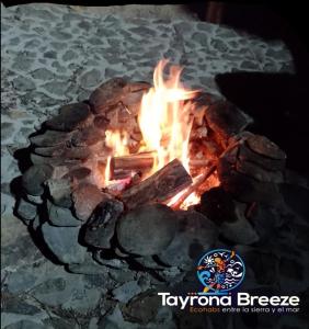 圣玛尔塔tayrona breeze的石炉火烧着