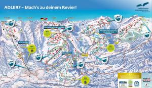 奥伯斯特多夫BERGFEX Falkenberg 304 mit Sommer-Bergbahnticket的滑雪胜地的滑雪山地图
