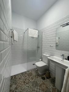 维拉弗兰卡·德尔·比尔Viña Femita的浴室配有卫生间、盥洗盆和淋浴。