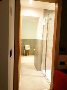 莫埃纳西亚萨阿尔皮纳休闲酒店的带淋浴的浴室和玻璃门