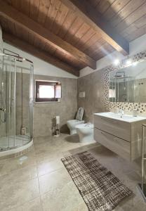 贝内文托Malies B&B的一间带水槽、淋浴和卫生间的浴室