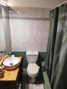 PaianíaCozy apartment in Peania (near Airport)的一间带卫生间和水槽的浴室