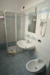 特雷维格里奥莫布尔大西洋酒店的一间带水槽和淋浴的浴室