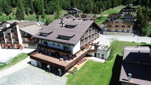 索尔达Alpina Mountain Resort的享有带屋顶的大房子的空中景致