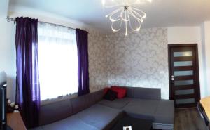利普托斯基米库拉斯Apartman Chopok的带沙发和吊灯的客厅