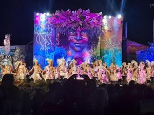 安加罗阿乌卡马纳酒店的一群表演者在音乐会的舞台上表演