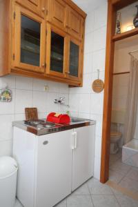 拉斯托伏Apartments by the sea Zaklopatica, Lastovo - 8346的一间带水槽和卫生间的小厨房