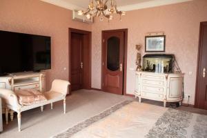 斯伽尔达Villa Avoti的客厅配有电视、沙发和电视。