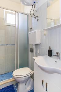 普特尼科维奇Apartments by the sea Zuronja, Peljesac - 14095的浴室配有卫生间、盥洗盆和淋浴。