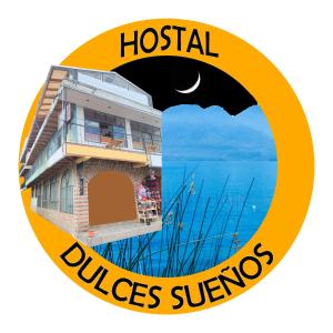 帕纳哈切尔Hostal Dulces Sueños的环圈,画着旅馆和海洋