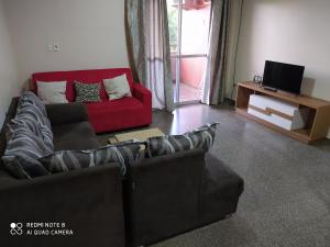 埃斯特城Amplio y cómodo apartamento con bella vista en pleno centro的带沙发和电视的客厅