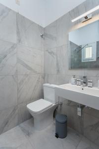克里希阿克提Villa Zeta的一间带卫生间、水槽和镜子的浴室