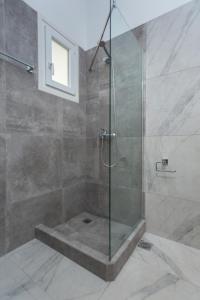 克里希阿克提Villa Zeta的浴室里设有玻璃门淋浴