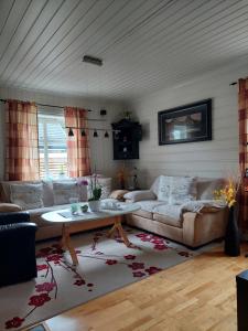 利勒哈默尔Egil's Vacation House的客厅配有两张沙发和一张咖啡桌