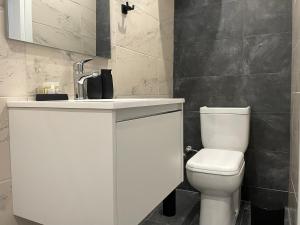 克桑西Modern Apartment 305的浴室配有白色水槽和卫生间。