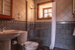 BenchijiguaCasa Rural La Palizada的浴室配有卫生间、盥洗盆和淋浴。