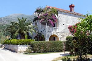 斯拉诺Apartments and rooms with a swimming pool Slano, Dubrovnik - 2179的路边花房