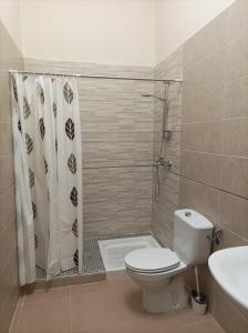 拜纳El Rincón de Paula的浴室配有卫生间、淋浴和盥洗盆。
