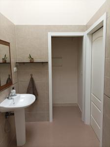 拜纳El Rincón de Paula的一间带水槽和镜子的浴室