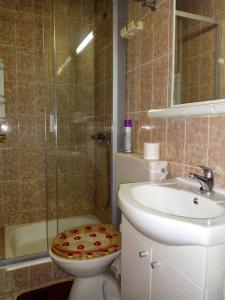 拉茨斯切Apartment Racisce 4360a的浴室配有卫生间、盥洗盆和淋浴。