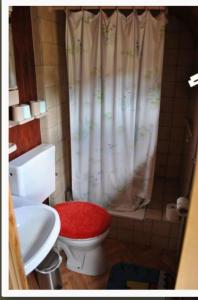 菲尔斯滕贝格Mobile-Home的浴室配有白色卫生间和淋浴。
