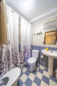 巴罗德亚尼斯特雷贝德公寓式酒店的一间带卫生间和水槽的浴室