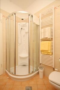 洛夫兰Apartments with a parking space Lovran, Opatija - 7782的设有带卫生间的浴室内的淋浴间