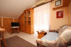 苏萨克Apartments with WiFi Susak, Losinj - 8047的带沙发和电视的客厅