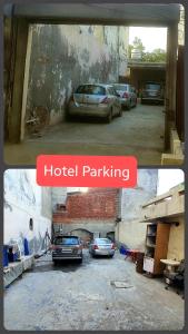 阿姆利则阿姆利则酒店的两幅停车场停放车辆的照片
