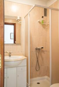 圣克鲁斯-德特内里费阿特兰提大公寓的带淋浴和盥洗盆的浴室