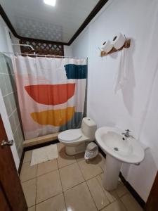卡维塔Casa Samia的一间带卫生间和水槽的浴室