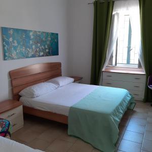 PellezzanoAstra House relax a 10minuti da Salerno centro的一间卧室设有一张床和一个窗口