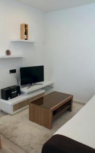 卢卡兰Apartment Lukoran 11672a的客厅配有电视和茶几