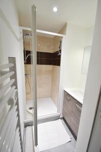 贝尔热拉克T2 Grand Espace calme et confort的小型浴室设有步入式淋浴间